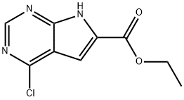 1H-Pyrrolo[2,3-d]pyrimidine-6-carboxylic acid, 4-chloro-, ethyl ester Struktur