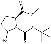 1,2-Pyrrolidinedicarboxylic acid, 5-hydroxy-, 1-(1,1-diMethylethyl) 2-Methyl ester, (2S)- Structure