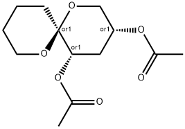 1,7-Dioxaspiro5.5undecane-3,5-diol, diacetate, (3.alpha.,5.alpha.,6.beta.)- Struktur