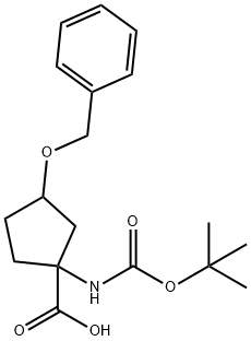 3-BENZYLOXY-1-TERT-BUTOXYCARBONYLAMINO-CYCLOPENTANECARBOXYLIC ACID Struktur