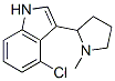 4-Chloro-3-(1-methyl-2-pyrrolidinyl)-1H-indole Struktur