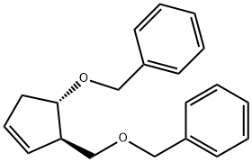 (1S.2R)-1-Benzyloxy-2-(benzyloxymethyl)-3-cyclopentene Struktur