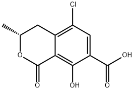 5-Chloro-8-hydroxy-3-methyl-1-oxoisochroman-7-carboxylic acid Struktur