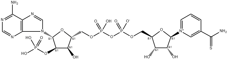 ADENOSINE 5'-(TRIHYDROGEN DIPHOSATE), 2'-(SODIUM HYDROGEN PHOSPHATE), P',5'-ESTER WITH 3-(AMINOTHIOXOMETHYL)-1-BETA-D-RIBOFURANOSYLPYRIDIUM INNER SALT Struktur