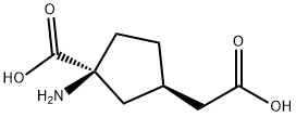 Cyclopentaneacetic acid, 3-amino-3-carboxy-, (1R-cis)- (9CI) Struktur