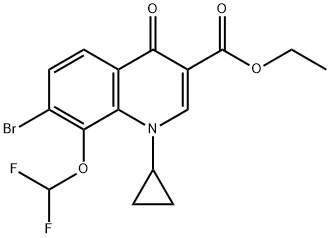 7-BROMO-1-CYCLOPROPYL-8-(DIFLUOROMETHOXY)-1,4-DIHYDRO-4-OXO-3-QUINOLINECARBOXYLIC ACID ETHYL ESTER Struktur