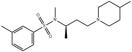 3-METHYL-N-[(1R)-1-METHYL-3-(4-METHYL-1-PIPERIDINYL)PROPYL]-N-METHYLBENZENESULFONAMIDE HYDROCHLORIDE Struktur