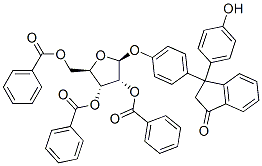 1H-Inden-1-one, 2,3-dihydro-3-(4-hydroxyphenyl)-3-4-(2,3,5-tri-O-benzoyl-.beta.-D-ribofuranosyl)oxyphenyl- Struktur