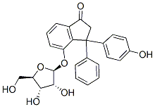 1H-Inden-1-one, 2,3-dihydro-3-(4-hydroxyphenyl)-3-4-(.beta.-D-ribofuranosyloxy)phenyl- Struktur