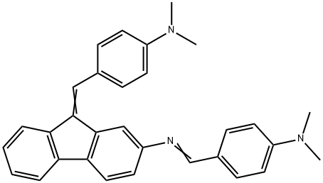 4-[[9-[(4-dimethylaminophenyl)methylidene]fluoren-2-yl]iminomethyl]-N, N-dimethyl-aniline Struktur