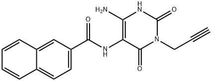 2-Naphthalenecarboxamide,  N-[4-amino-1,2,3,6-tetrahydro-2,6-dioxo-1-(2-propynyl)-5-pyrimidinyl]-  (9CI) Struktur