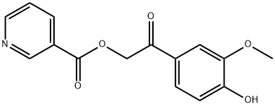 2-(4-hydroxy-3-methoxyphenyl)-2-oxoethyl nicotinate Struktur