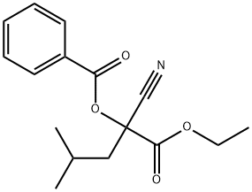 2-Cyano-2-(benzoyloxy)-4-methylvaleric acid ethyl ester Struktur