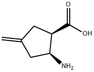 Cyclopentanecarboxylic acid, 2-amino-4-methylene-, (1R,2S)- (9CI) Struktur