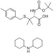 N-tert-Butyloxycarbonyl-S-(4-methylbenzyl)-D-penicillamine dicyclohexylamine Struktur