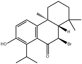 9(1H)-Phenanthrenone, 10-bromo-2,3,4,4a,10,10a-hexahydro-7-hydroxy-1,1,4a-trimethyl-8-(1-methylethyl)-, (4aS,10R,10aS)- Struktur