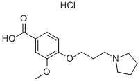 3-METHOXY-4-[3-(1-PYRROLIDINYL)PROPOXY]-BENZOIC ACID HYDROCHLORIDE Struktur