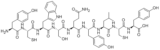 H-TYR-CYS-TRP-SER-GLN-TYR-LEU-CYS-TYR-OH Struktur