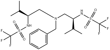 (2S,6S)-4-BENZYL-1,7-BIS(TRIFLUOROMETHYLSULFONYL)-2,6-DIISOPROPYL-1,4,7-TRIAZAHEPTANE Struktur