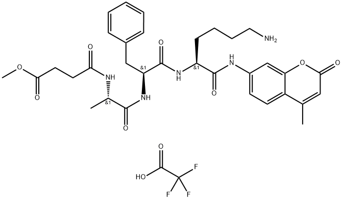 MEOSUC-ALA-PHE-LYS-AMC TFA Struktur