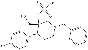 trans 1-Benzyl-4-(4-fluorophenyl)-3-methylsulfonatepiperidine Struktur