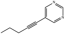 Pyrimidine, 5-(1-pentynyl)- (9CI) Struktur