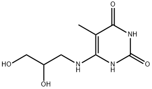 2,4(1H,3H)-Pyrimidinedione, 6-[(2,3-dihydroxypropyl)amino]-5-methyl- (9CI) Struktur