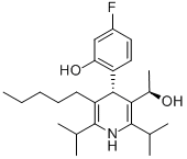 3-Pyridinemethanol, 4-(4-fluoro-2-hydroxyphenyl)-a-methyl-2,6-bis(1-methylethyl)-5-pentyl-, (aR,4S)-rel- (9CI) Struktur