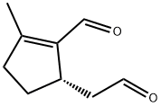 2-Cyclopentene-1-acetaldehyde, 2-formyl-3-methyl-, (S)- (9CI) Struktur