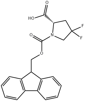 (2S)-Fmoc-4,4-difluoro-pyrrolidine-2-carboxylic acid Struktur