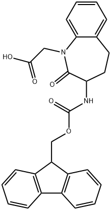 1H-1-Benzazepine-1-aceticacid,3-[[(9H-fluoren-9-ylmethoxy)carbonyl]amino]-2,3,4,5-tetrahydro-2-oxo-(9CI) Struktur