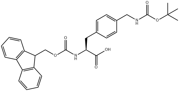 4-(BOC-氨甲基)-N-FMOC-L-苯基丙氨酸, 204715-91-3, 結(jié)構(gòu)式