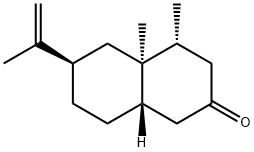 2(1H)-Naphthalenone, octahydro-4,4a-dimethyl-6-(1-methylethenyl)-, (4R,4aS,6R,8aS)- Struktur