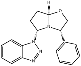 (3S,5R,7AR)-5-(BENZOTRIAZOL-1-YL)-3-PHENYL[2,1-B]OXAZOLOPYRROLIDINE Struktur