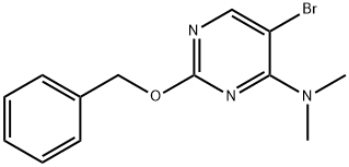 2-(Benzyloxy)-5-bromo-N,N-dimethylpyrimidin-4-amine Struktur