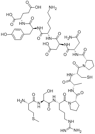 H-MET-SER-ARG-PRO-ALA-CYS-PRO-ASN-ASP-LYS-TYR-GLU-OH Struktur