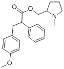 2-Pyrrolidinemethanol, 1-methyl-, (3-(p-methoxyphenyl)-2-phenyl)propio nate Struktur