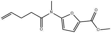 2-Furancarboxylic  acid,  5-[methyl(1-oxo-4-pentenyl)amino]-,  methyl  ester  (9CI) Struktur