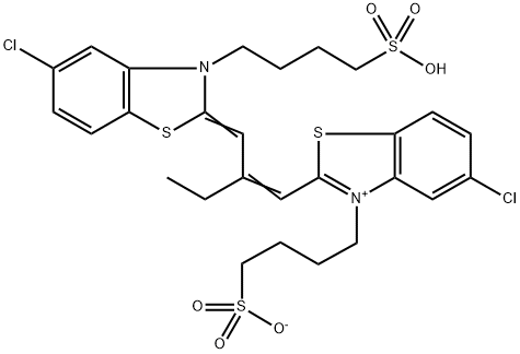 hydrogen 5-chloro-2-[2-[[5-chloro-3-(4-sulphonatobutyl)-3H-benzothiazol-2-ylidene]methyl]but-1-enyl]-3-(4-sulphonatobutyl)benzothiazolium Struktur