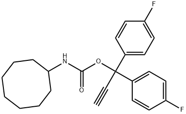 N-Cyclooctylcarbamic acid 1,1-bis(p-fluorophenyl)-2-propynyl ester Struktur