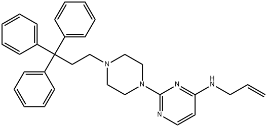 4-(Allylamino)-2-[4-(3,3,3-triphenylpropyl)-1-piperazinyl]pyrimidine Struktur