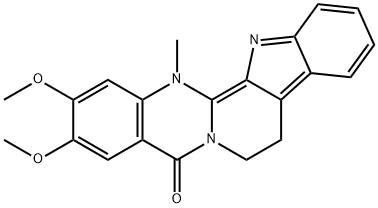 8,14-Dihydro-2,3-dimethoxy-14-methylindolo[2',3':3,4]pyrido[2,1-b]quinazolin-5(7H)-one Struktur