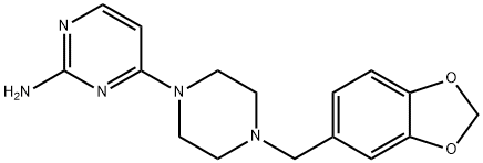 4-(4-Piperonyl-1-piperazinyl)pyrimidin-2-amine Struktur