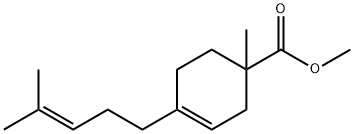 1-Methyl-4-(4-methyl-3-pentenyl)-3-cyclohexene-1-carboxylic acid methyl ester Struktur