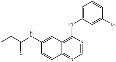 4-[(3-BROMOPHENYL)AMINO]-6-PROPIONYLAMIDOQUINAZOLINE Struktur