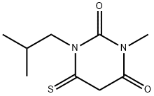 2,4(1H,3H)-Pyrimidinedione,  dihydro-3-methyl-1-(2-methylpropyl)-6-thioxo- Struktur