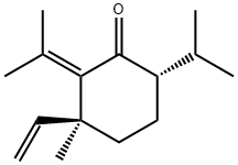 (3S,6S)-3-Vinyl-3-methyl-6-isopropyl-2-(1-methylethylidene)cyclohexanone Struktur