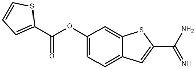 2-(Aminoiminomethyl)benzo[b]thiophen-6-yl  ester-2-Thiophenecarboxylic  acid Struktur