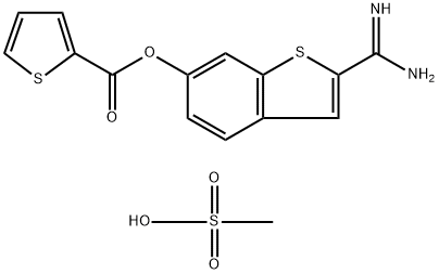 2-Thiophenecarboxylic acid 2-(aminoiminomethyl)benzo[b]thiophen-6-yl ester methanesulfonate (1:1)