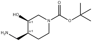 cis-1-Boc-4-aMinoMethyl-3-hydroxypiperidine Struktur